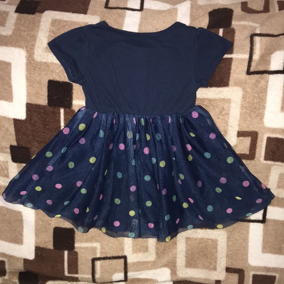 Wonder Nation 18M blue with multi colored dots dress - Picture 3 of 4